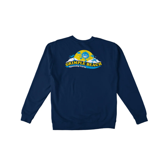 Anti-Hero Grimple Spaceship Earth Crewneck Sweater Navy