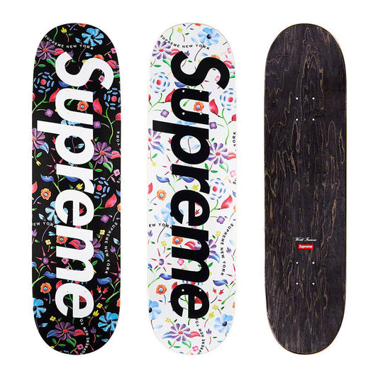 this is an image of Supreme Airbrushed Floral Skateboard Deck
