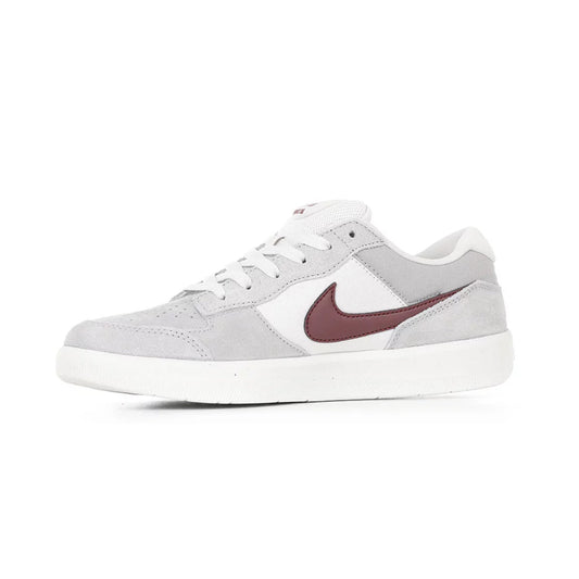 this is an image of Nike SB Force 58 "Platinum Tint Dark Red"