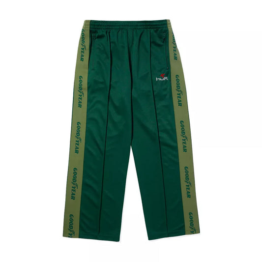 this is an image of Huf X Goodyear Touring Track Pants
