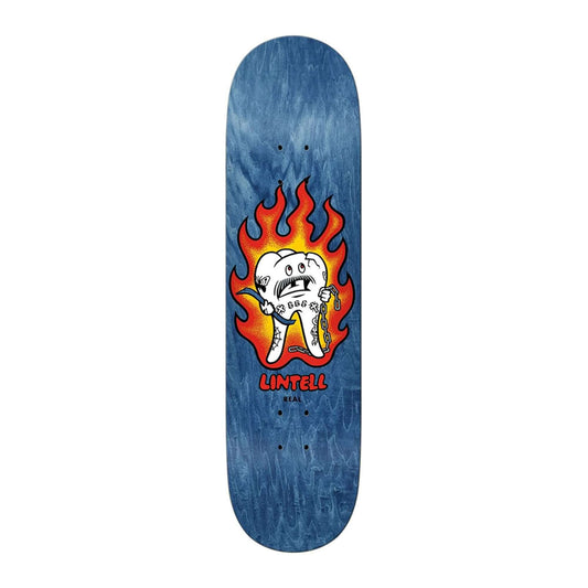 this is an image of Real Skateboard Deck Lintell Mascot Easy Rider 8.5