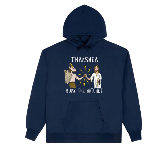 Thrasher x Toy Machine Bury the Hatchet Hoodie - Navy - Large