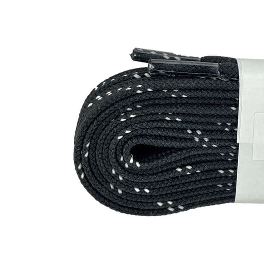this is an image of Speed Laces Black White Trace Waxed