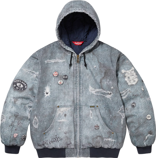 this is an image of Supreme Hooded Work Jacket "HJR Trompe L'oeil"