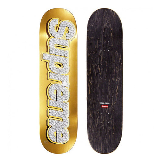 this is an image of Supreme Bling Box Logo Skateboard Deck