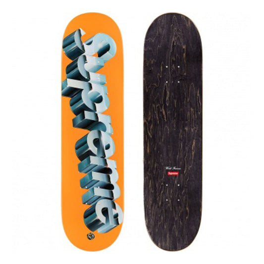 this is an image of Supreme Chrome Logo Skateboard Deck