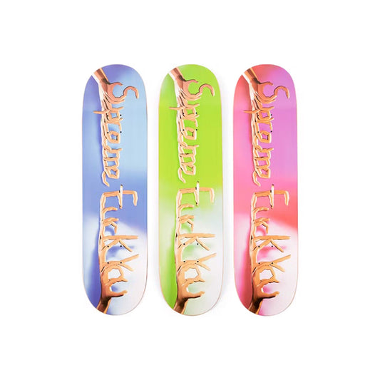 this is an image of Supreme Fuck You Skateboard Deck