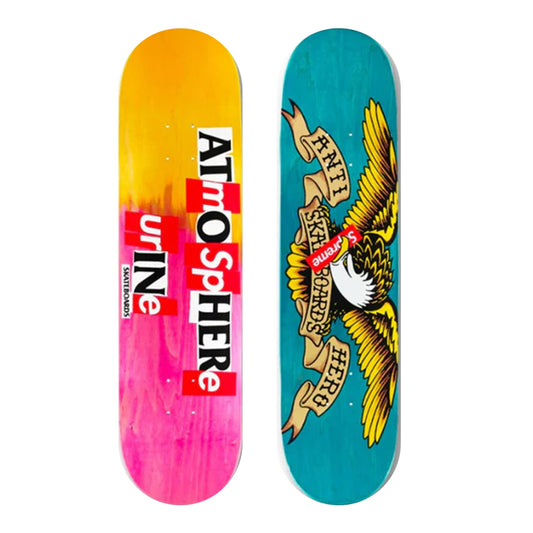 this is an image of Supreme X Anti Hero Skateboard Deck