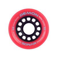 this is an image of Sonar Wheels “Demon EDM” Red 62mm 95a 4pk