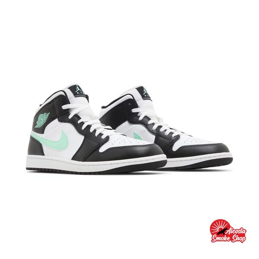 this is an image of Air Jordan 1 Mid "Green Glow"