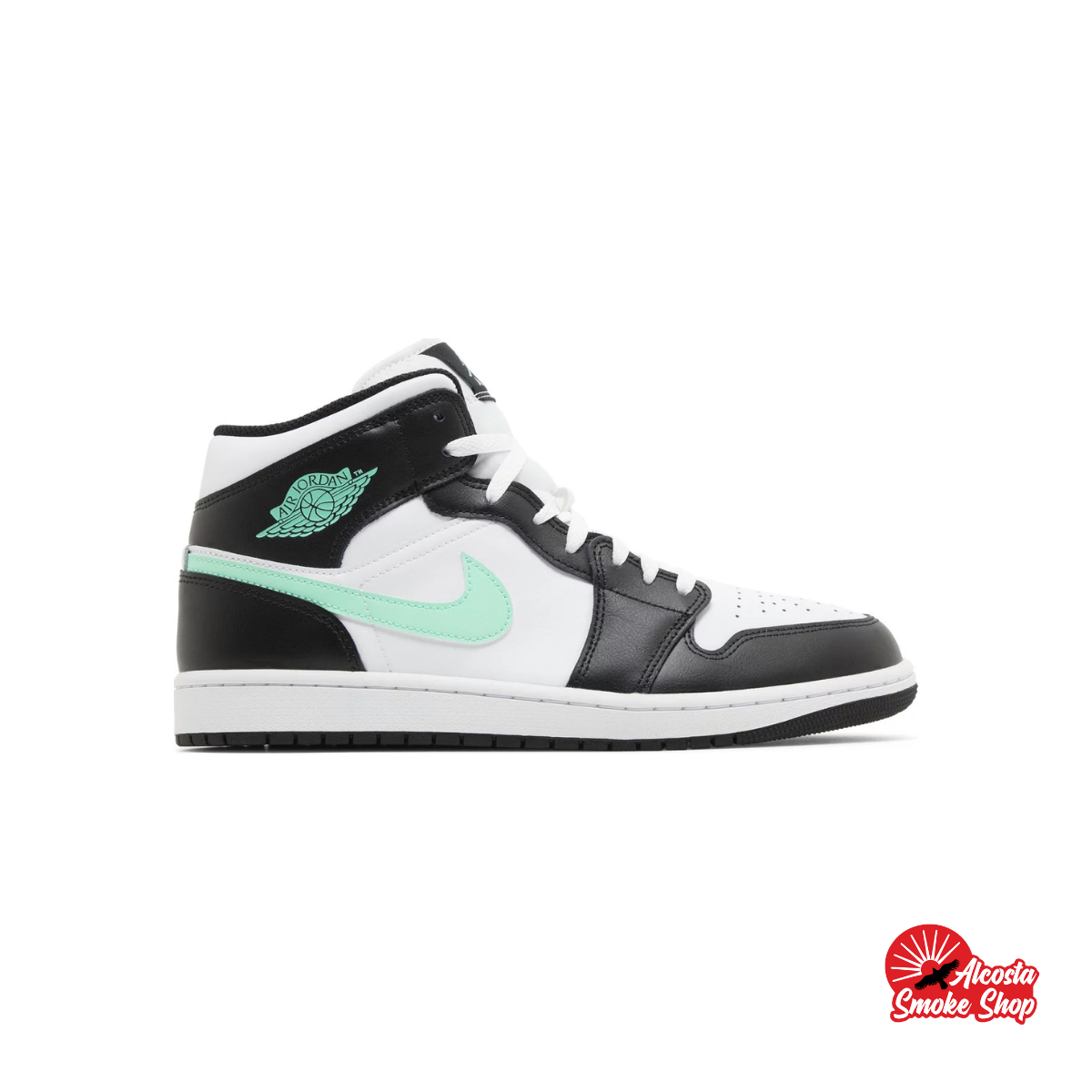 this is an image of Air Jordan 1 Mid "Green Glow"