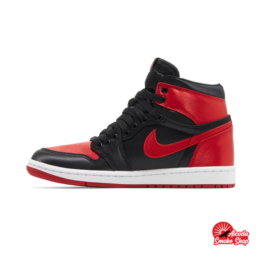 this is an image of Air Jordan 1 Retro High OG "Satin Bred"