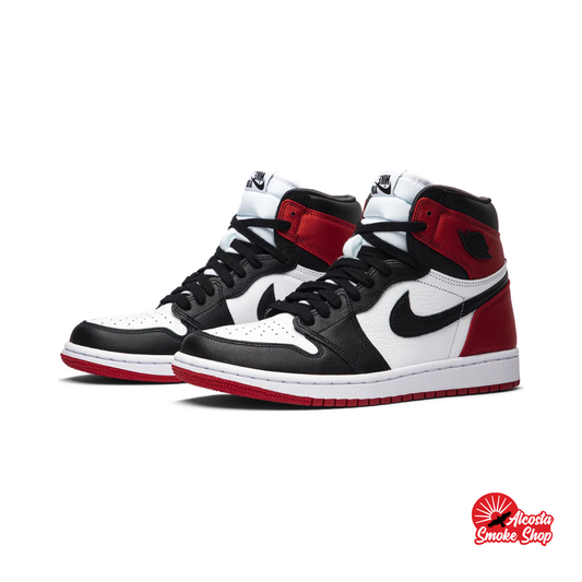 this is an image of Air Jordan 1 Retro High "Satin Black Toe" (Women's)