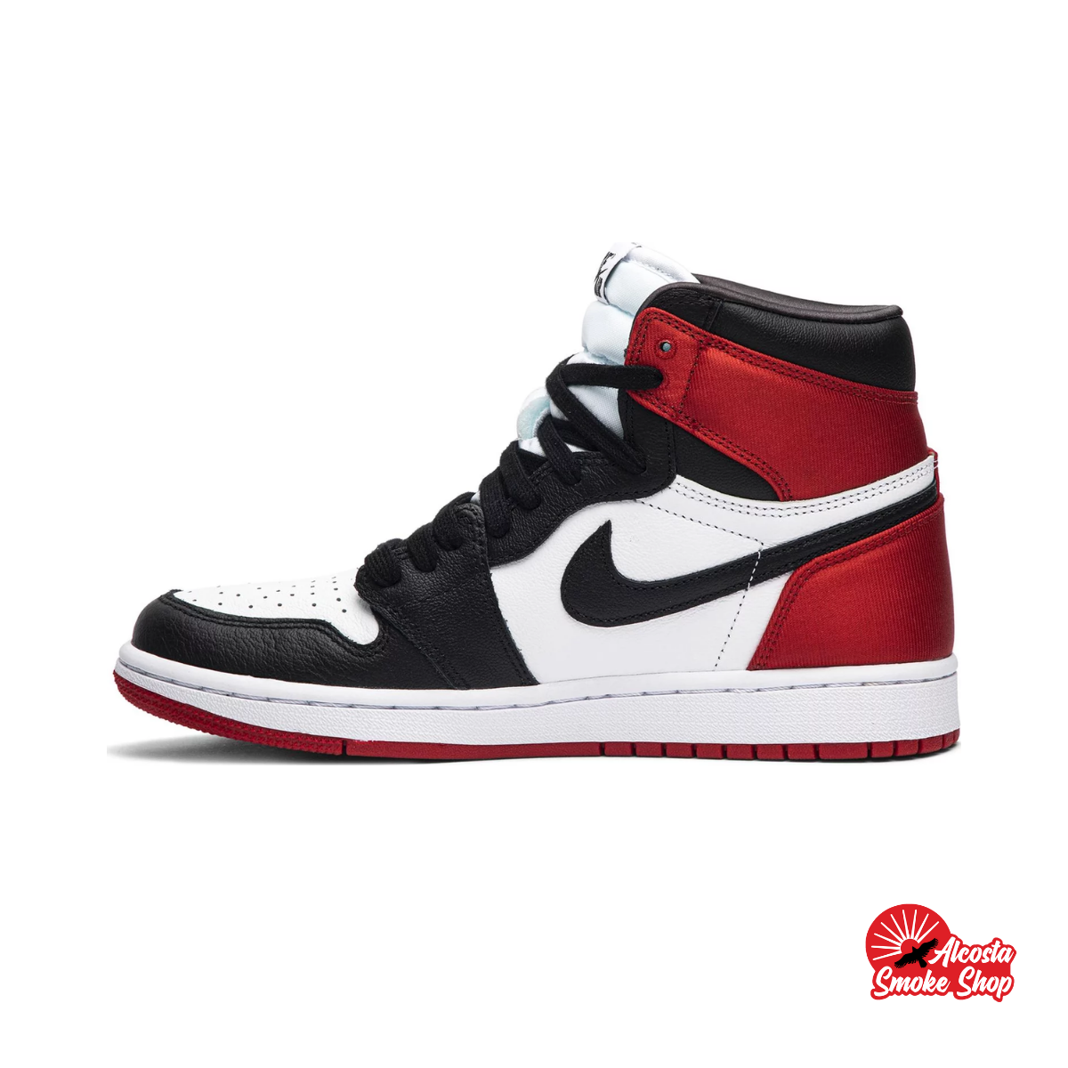 this is an image of Air Jordan 1 Retro High "Satin Black Toe" (Women's)