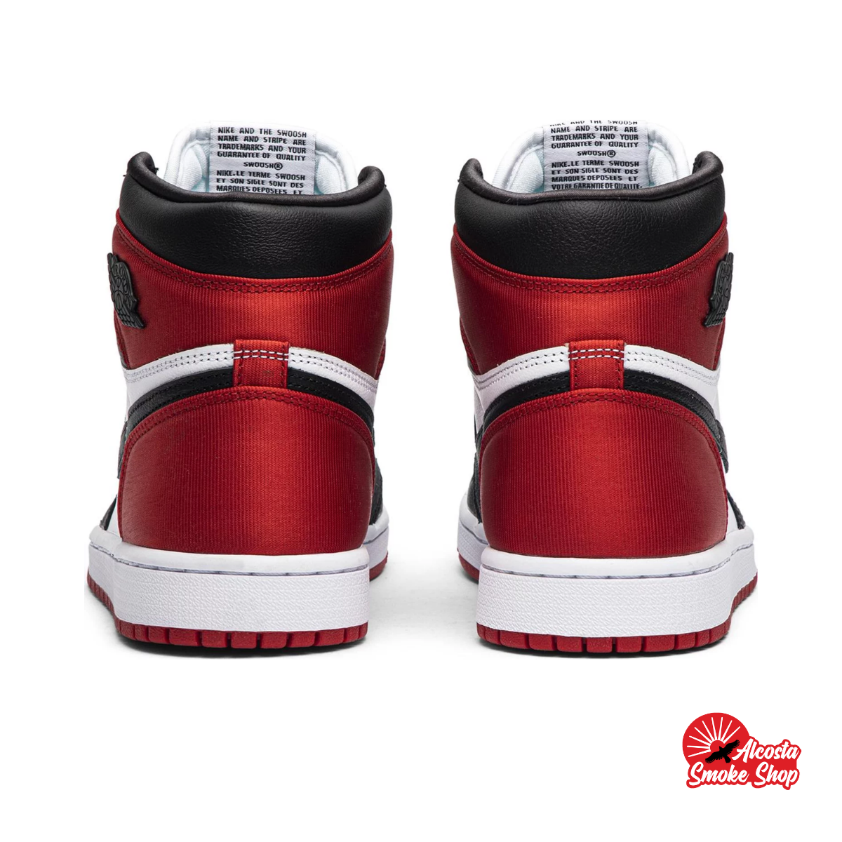 this is an image of Air Jordan 1 Retro High "Satin Black Toe" (Women's)
