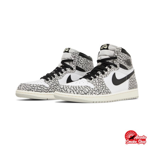 this is an image of Air Jordan 1 Retro High "White Cement"