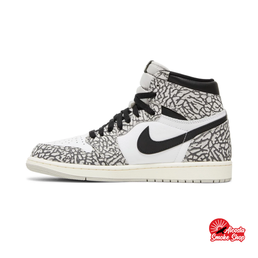this is an image of Air Jordan 1 Retro High "White Cement"