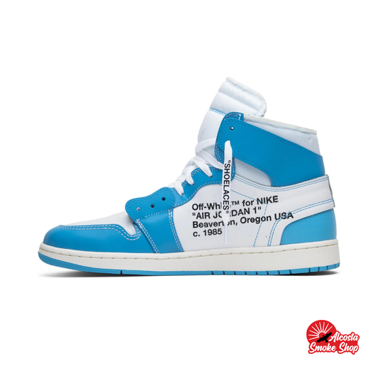 this is an image of Air Jordan 1 x OFF WHITE "University Blue"