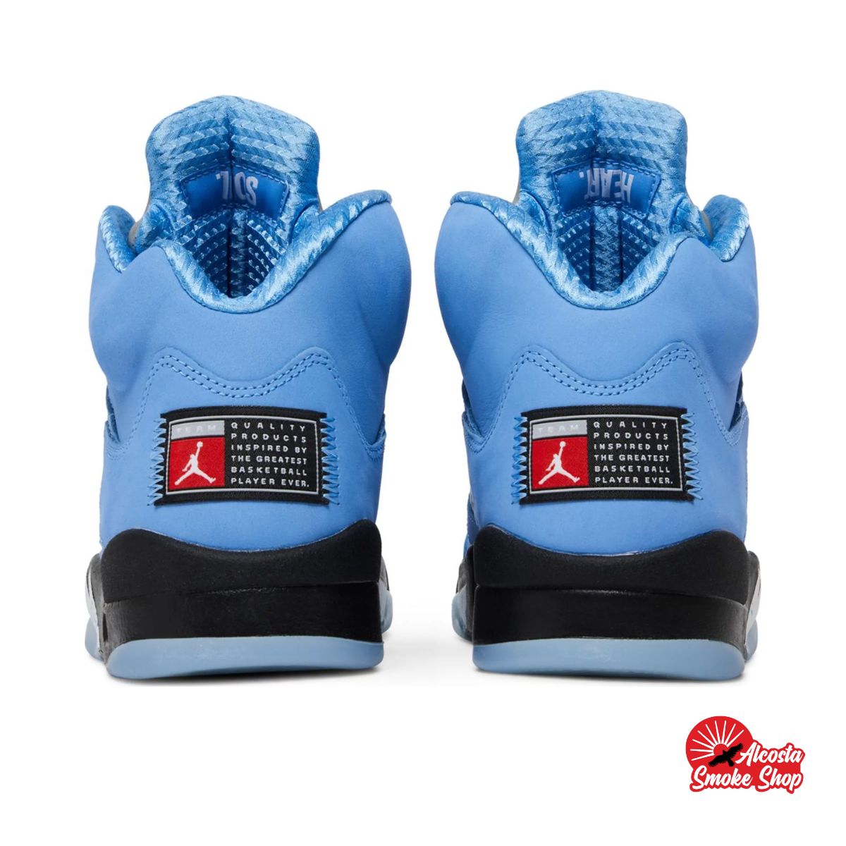 this is an image of Air Jordan 5 Retro SE "UNC"