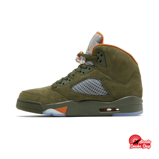 this is an image of Air Jordan 5 Retro "Olive"