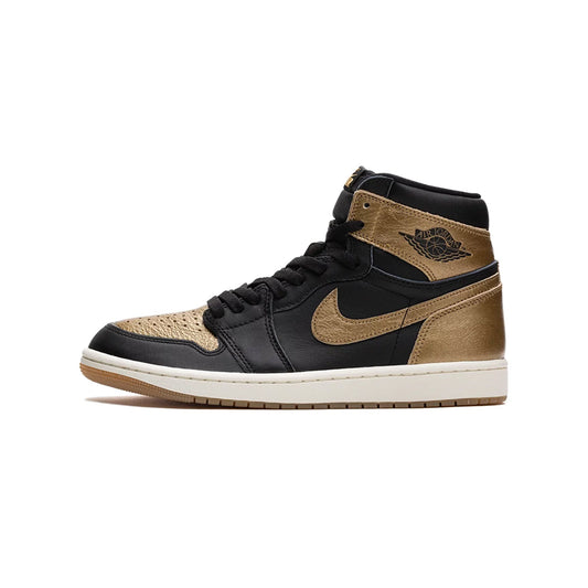 this is an image of Air Jordan 1 Retro High OG “Black Gold”