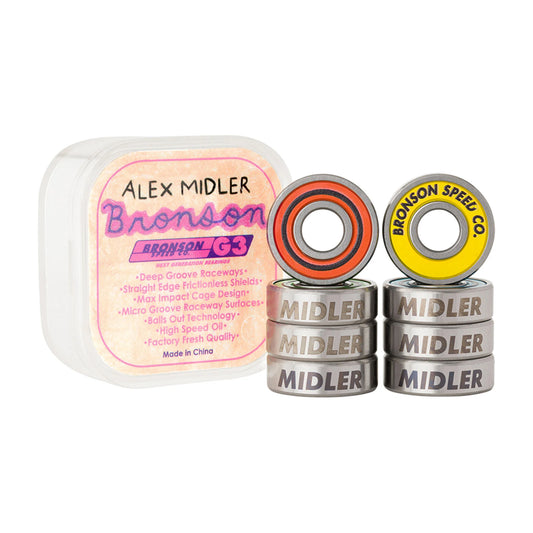 this is an image of Alex Middler G3 Bronson Skateboard Bearings