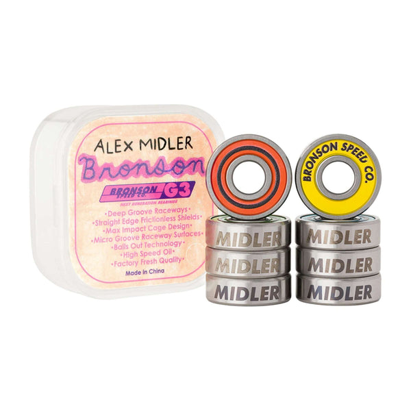 this is an image of Alex Middler G3 Bronson Skateboard Bearings