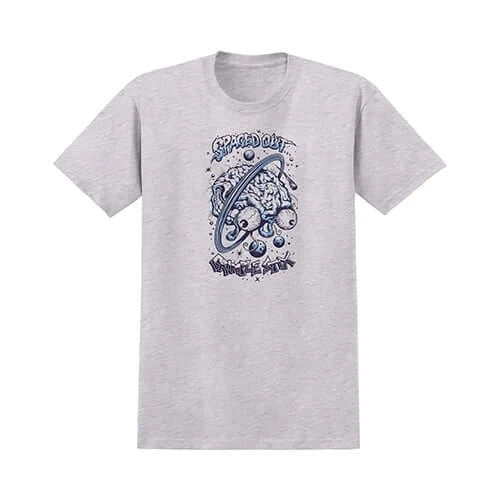 this is an image of Anti Hero Grimple Stix Spaced Out SS Tee Ash Grey
