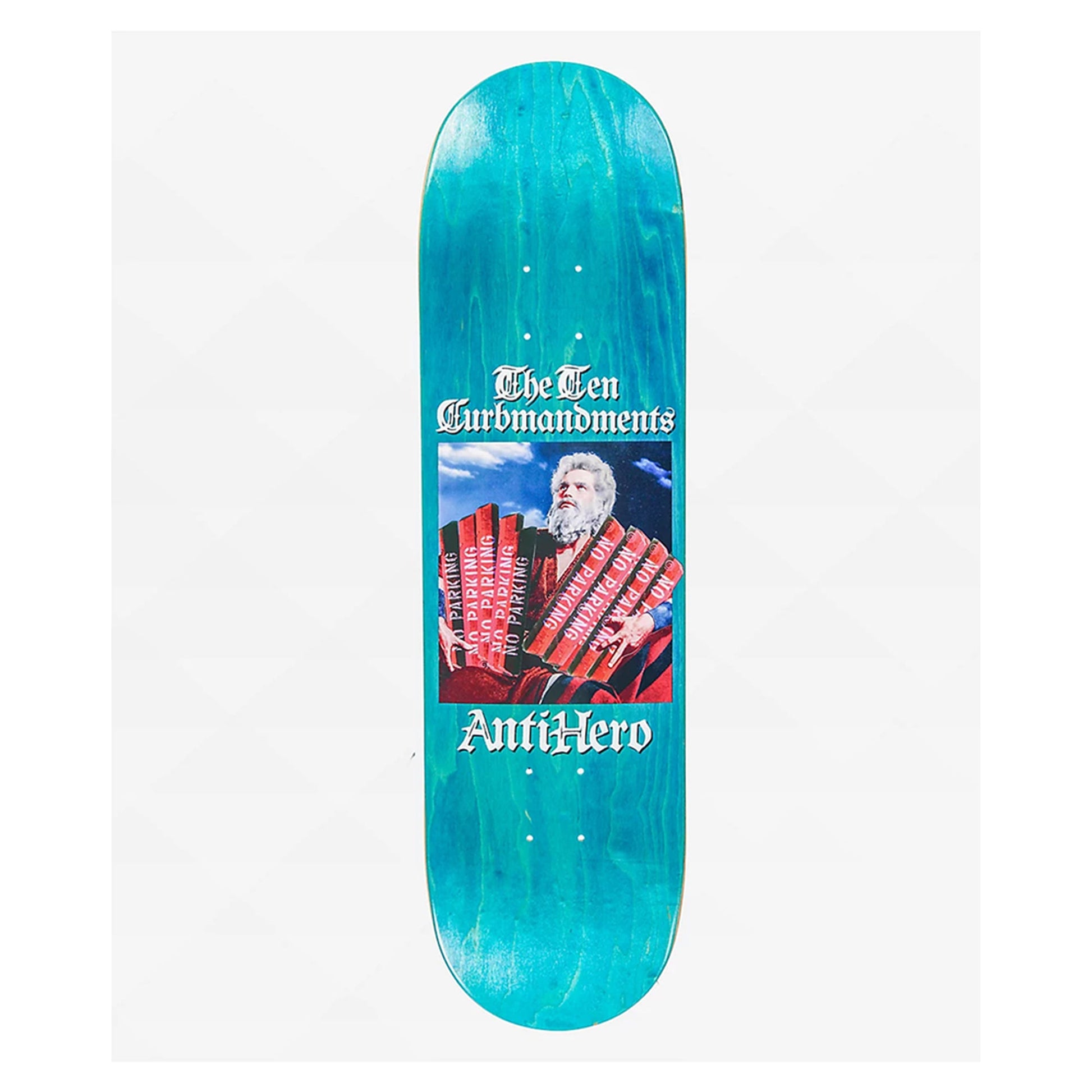 this is an image of Anti Hero Skateboard Deck Team 10 Curbmandments Shaped