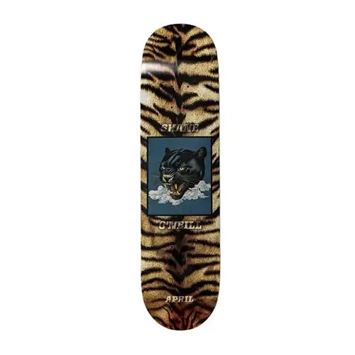 this is an image of April Skateboard Deck O’Neil Leopard 8.12