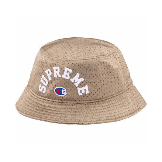 this is an image of Supreme x Champion Mesh Crusher Bucket Hat