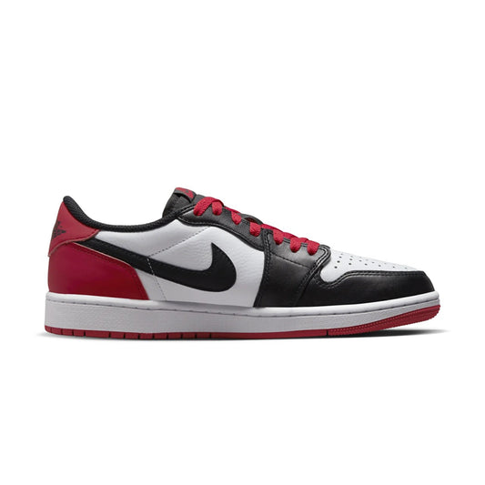 this is an image of Air Jordan 1 Retro Low "Black Toe"