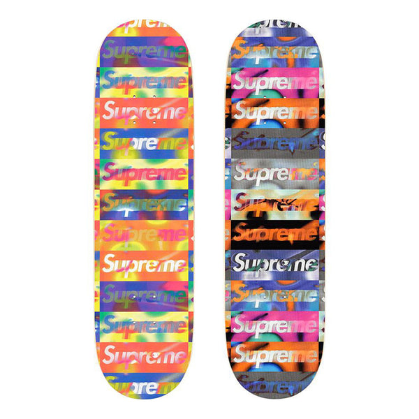 this is an image of Supreme Distorted Logo Skateboard Deck