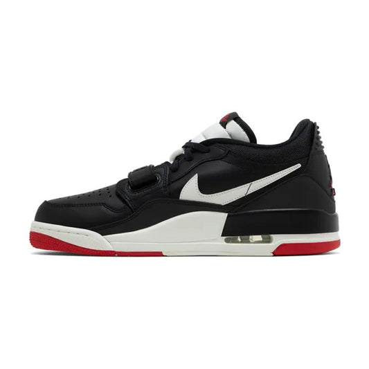 this is an image of Air Jordan Legacy 213 Low "Black Sail University Red"