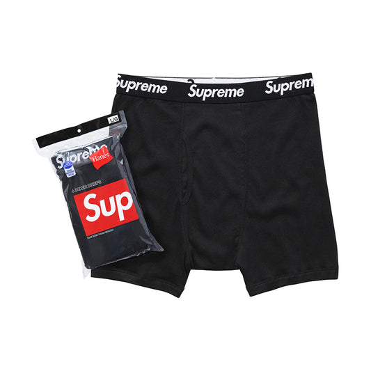 this is an image of Supreme x Hanes 4 Boxer Briefs