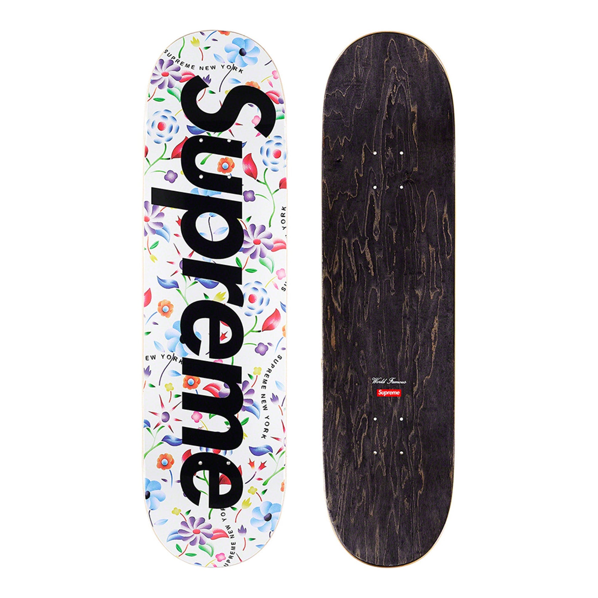 this is an image of Supreme Airbrushed Floral Skateboard Deck