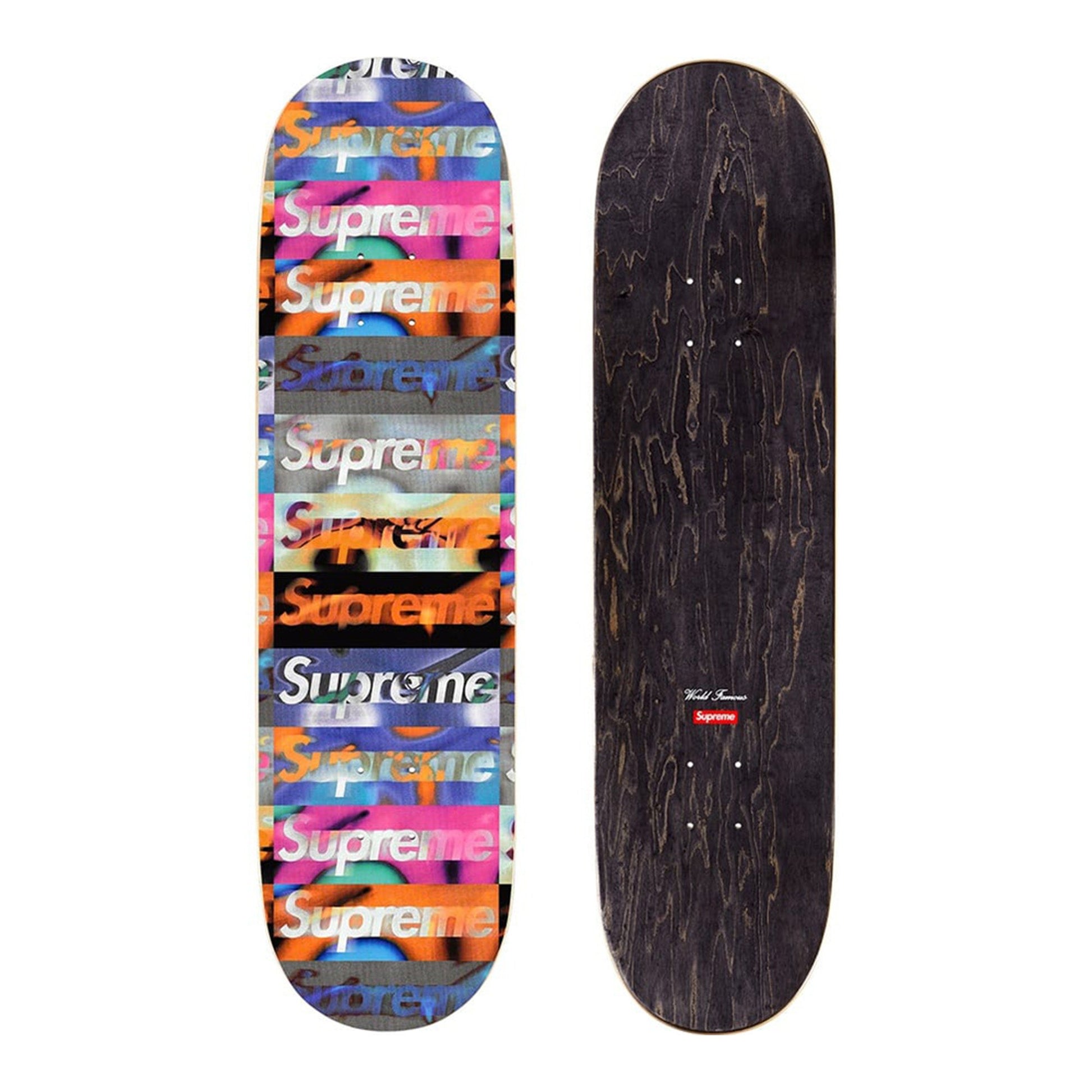 this is an image of Supreme Distorted Logo Skateboard Deck