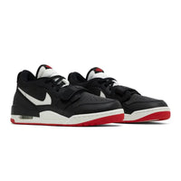 this is an image of Air Jordan Legacy 213 Low "Black Sail University Red"