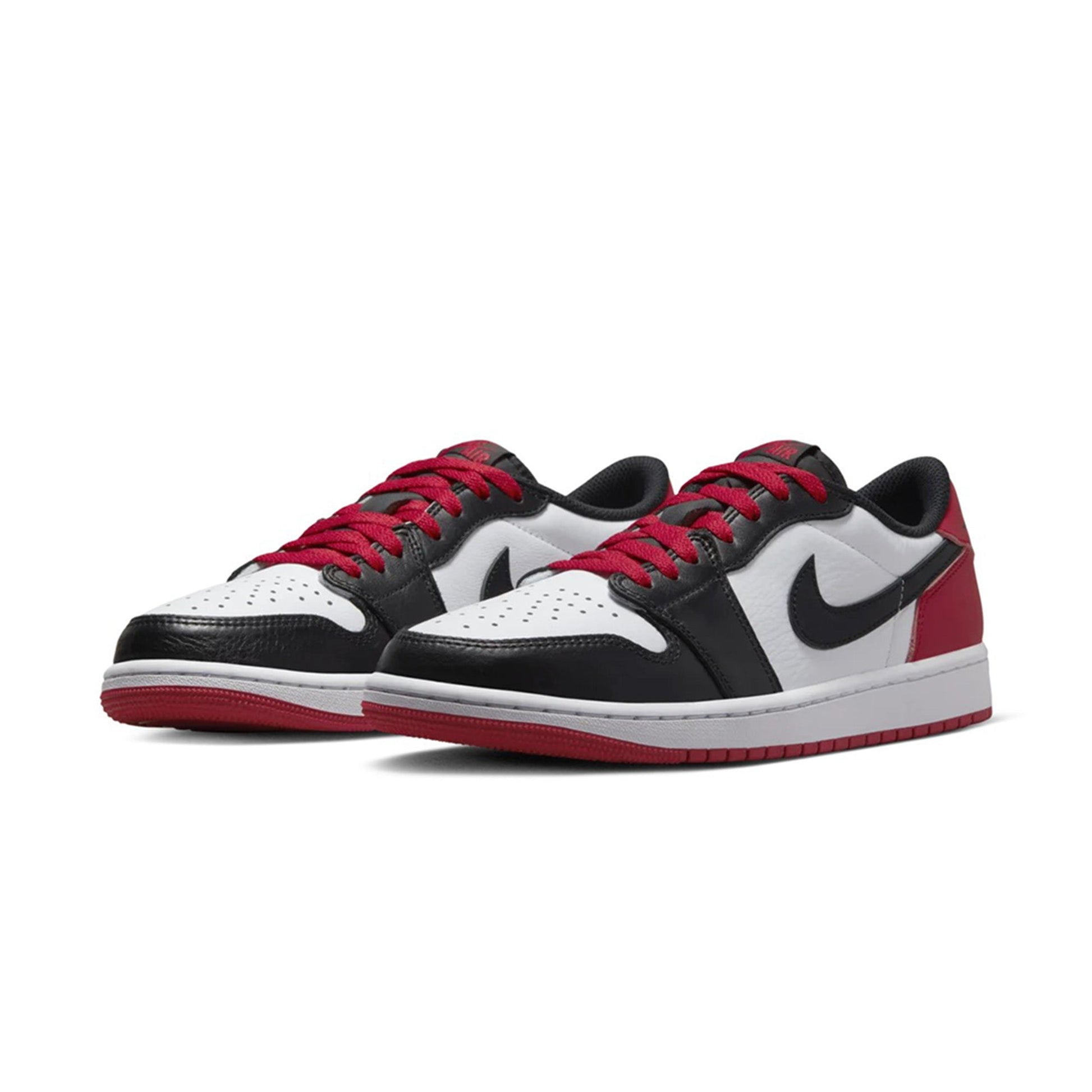 this is an image of Air Jordan 1 Retro Low "Black Toe"