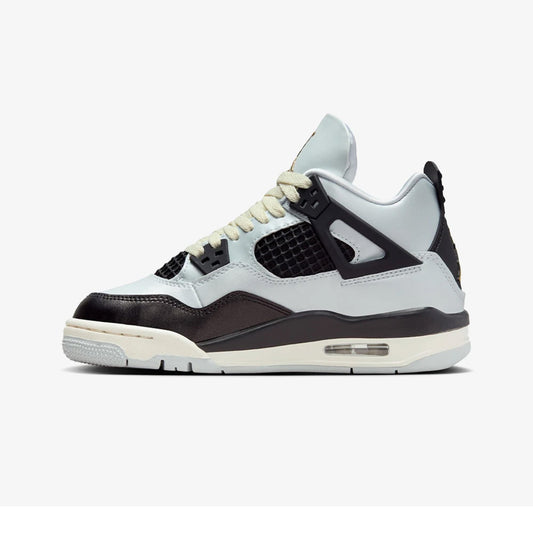 this is an image of Jordan 4 Retro "Platinum Gold" (GS)
