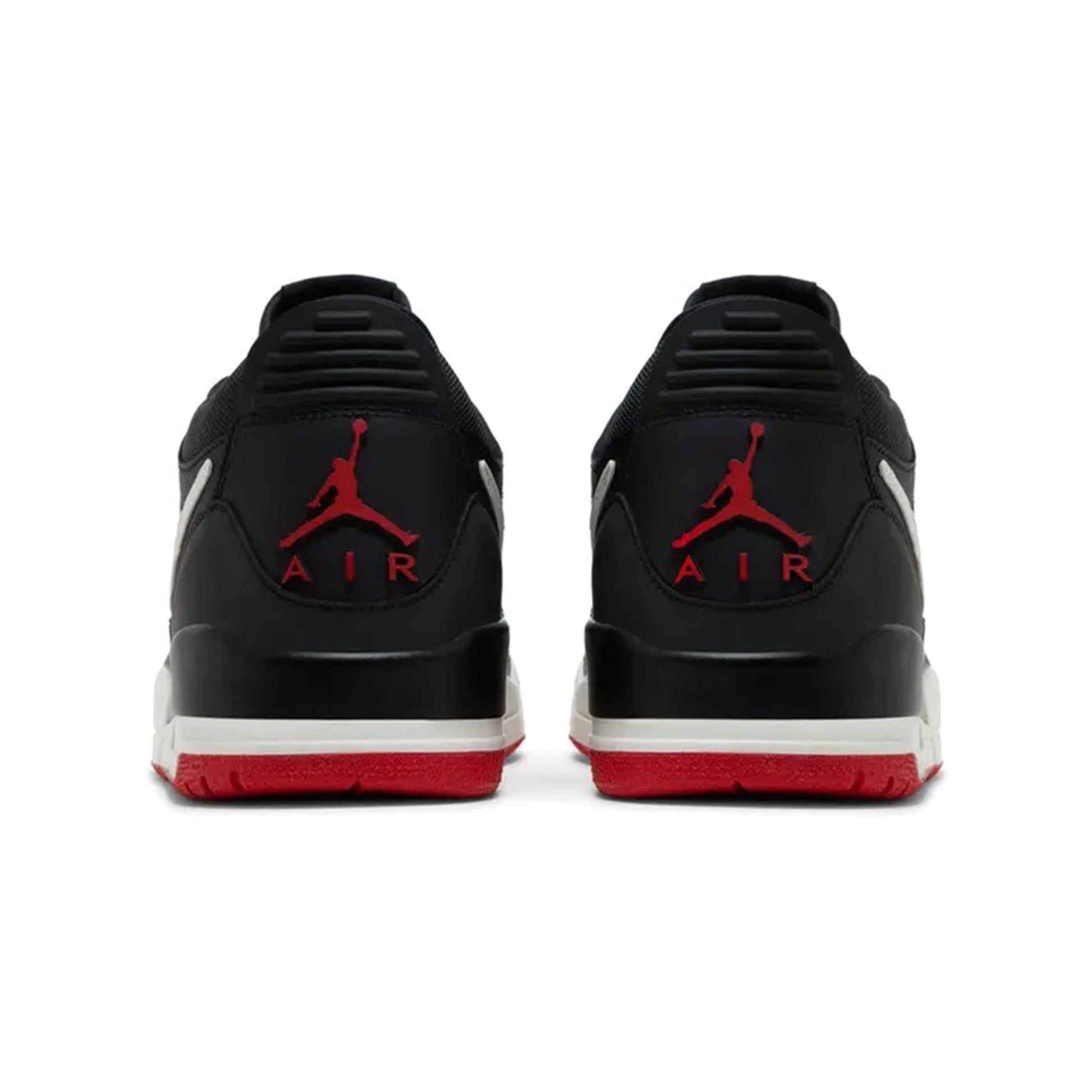this is an image of Air Jordan Legacy 213 Low "Black Sail University Red"