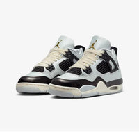 this is an image of Jordan 4 Retro "Platinum Gold" (GS)