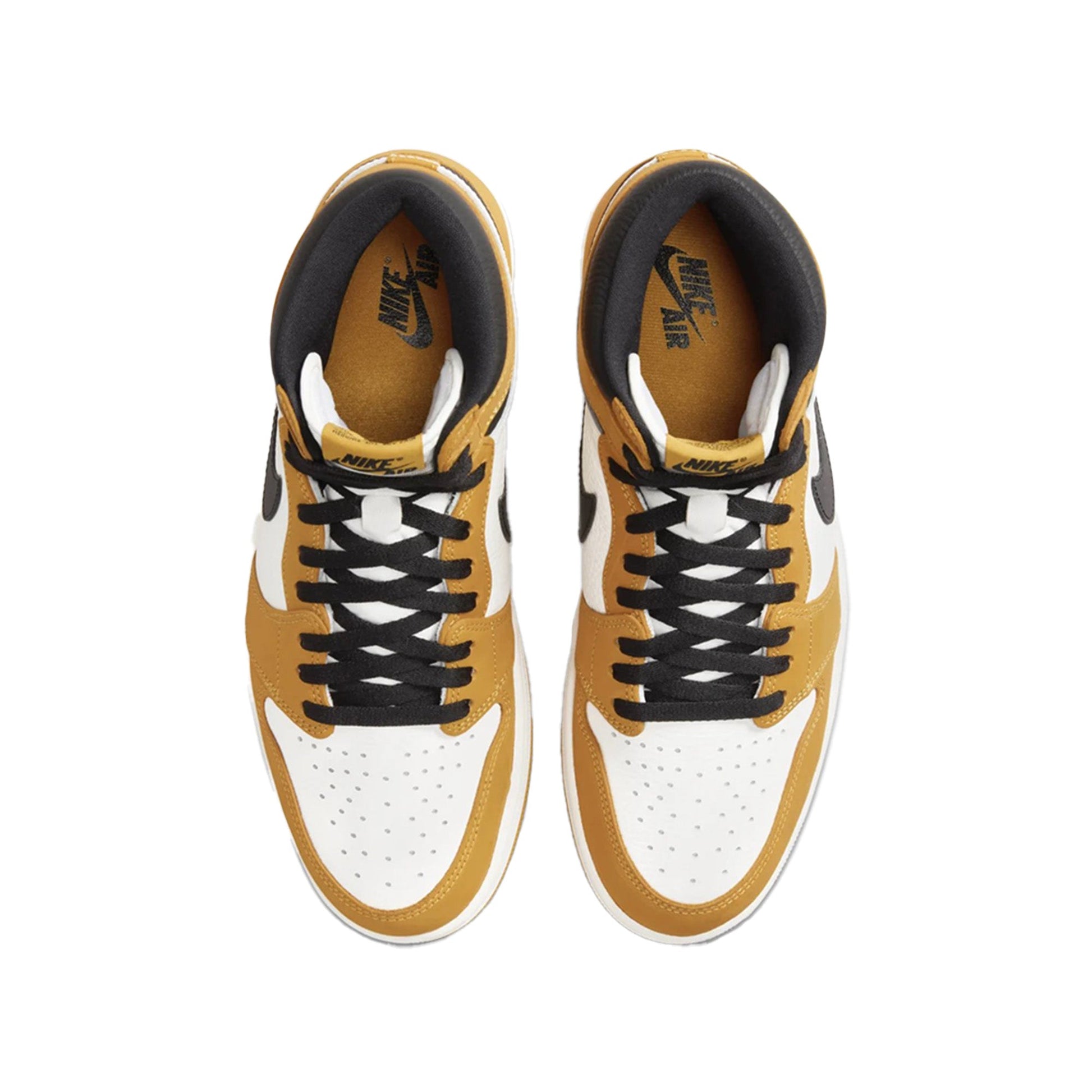 this is an image of Air Jordan 1 Retro High OG "Yellow Ochre"