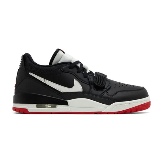 this is an image of Air Jordan Legacy 213 Low "Black Sail University Red"