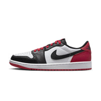 this is an image of Air Jordan 1 Retro Low "Black Toe"