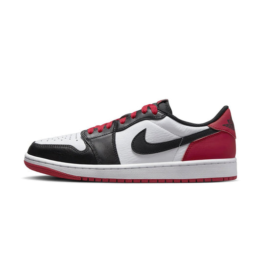 this is an image of Air Jordan 1 Retro Low "Black Toe"