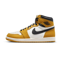 this is an image of Air Jordan 1 Retro High OG "Yellow Ochre" GS