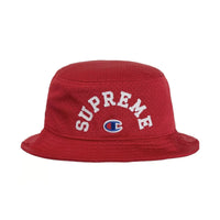 this is an image of Supreme x Champion Mesh Crusher Bucket Hat