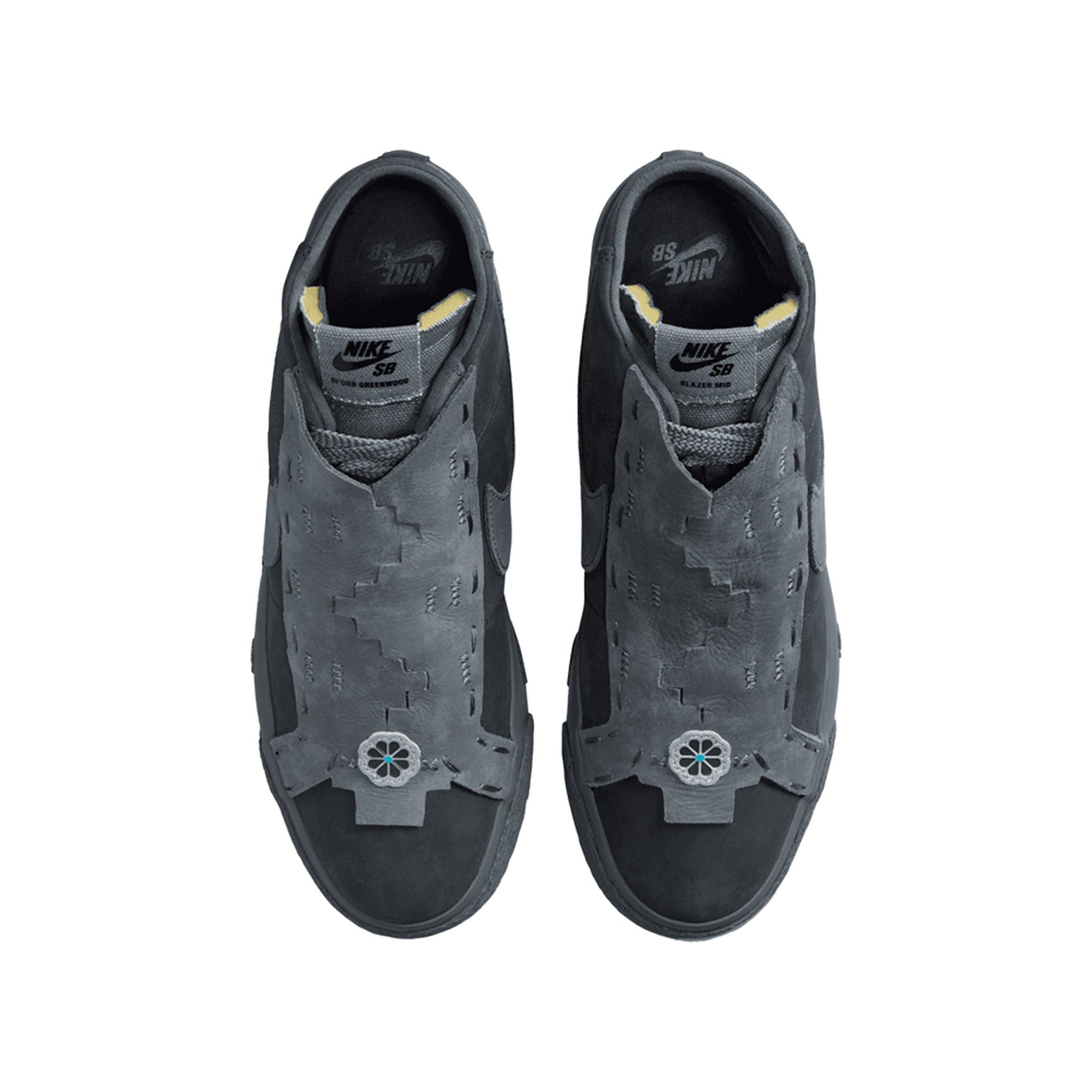 this is an image of Nike SB Zoom Blazer Mid "Di'orr Greenwood Anthracite"
