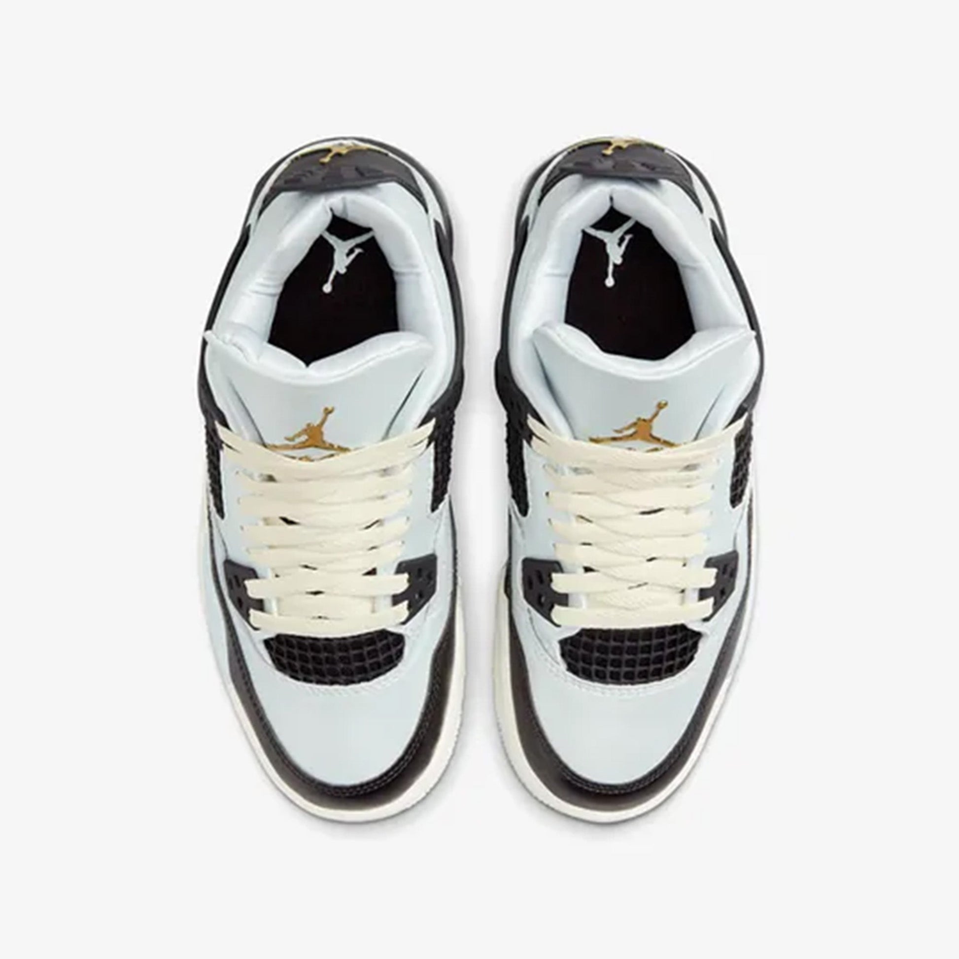 this is an image of Jordan 4 Retro "Platinum Gold" (GS)